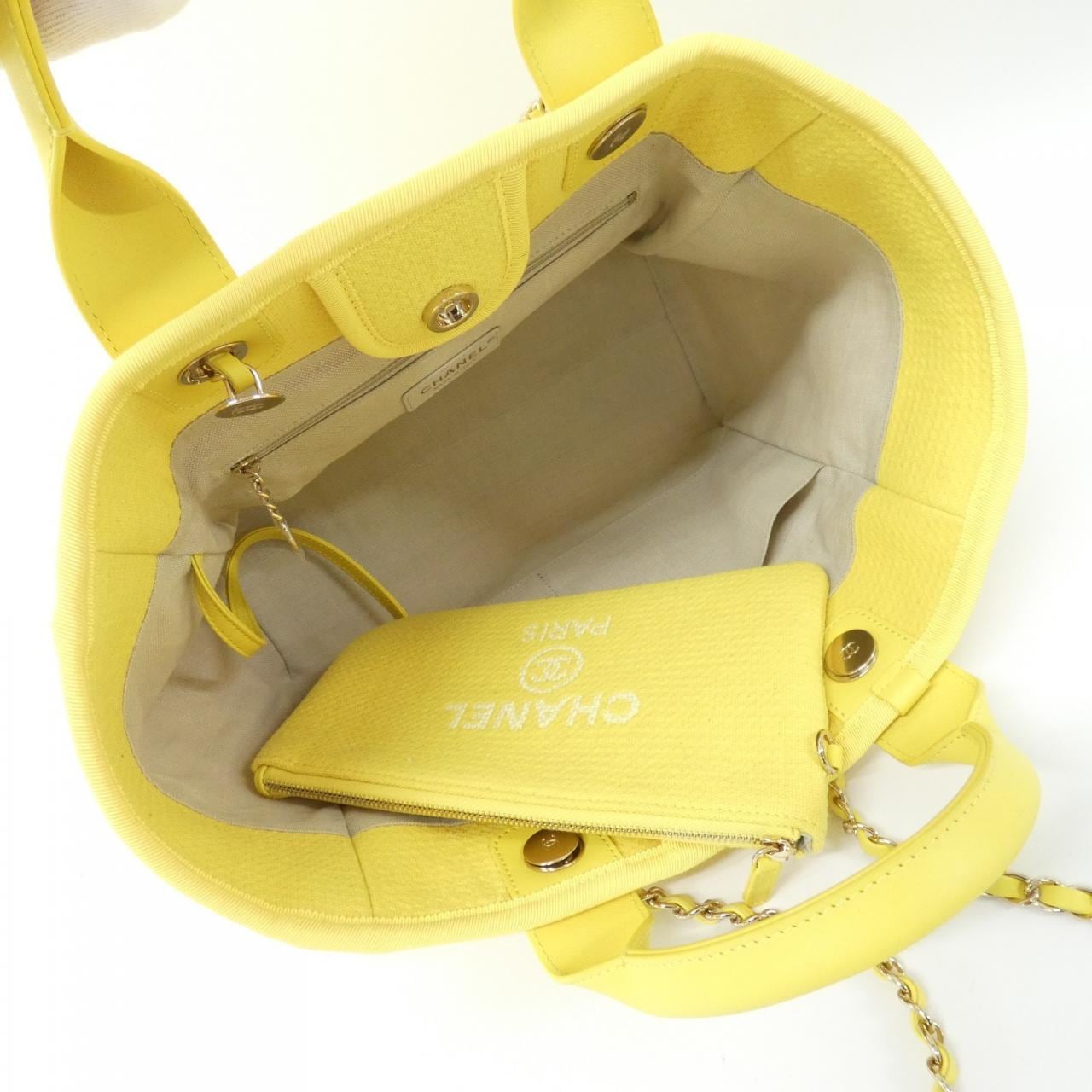 CHANEL Deauville AS3257 Bag Yellow - Thumbnail 7