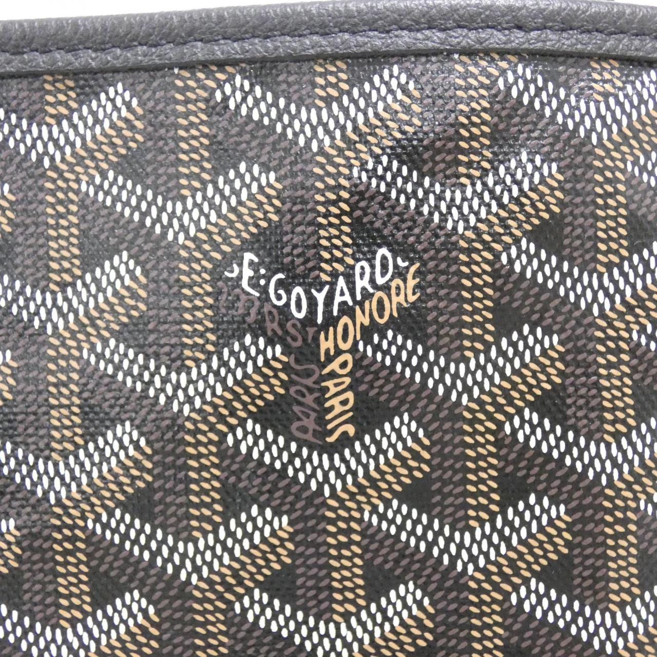 GOYARD Saint Louis AMA LOUIS PM Bag Canvas 黑色 帆布 中古品A - 縮圖 4