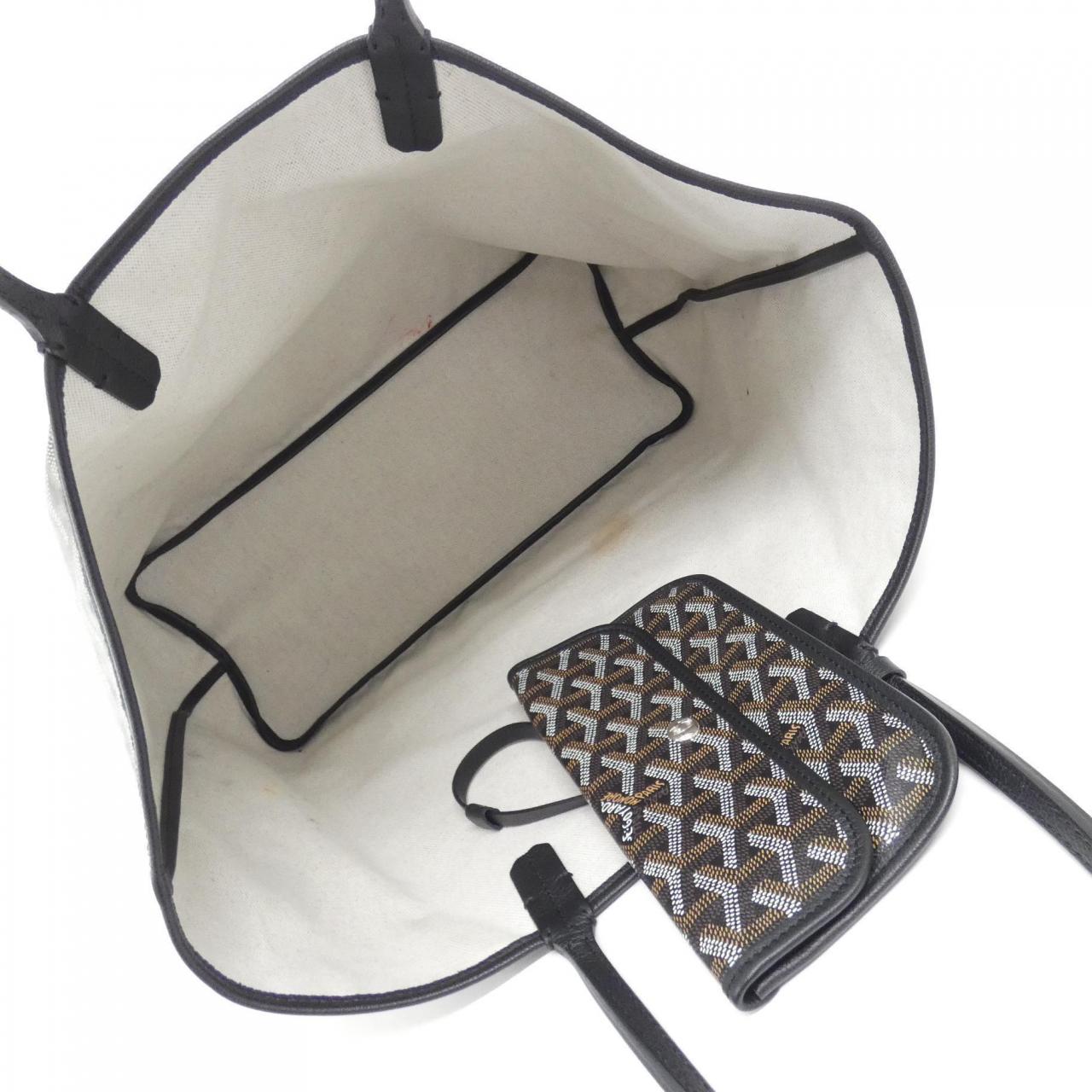 GOYARD Saint Louis AMA LOUIS PM Bag Canvas 黑色 帆布 中古品A - 縮圖 7