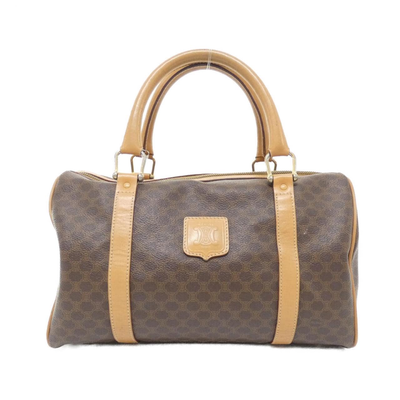 CELINE Boston Bag Canvas Brown