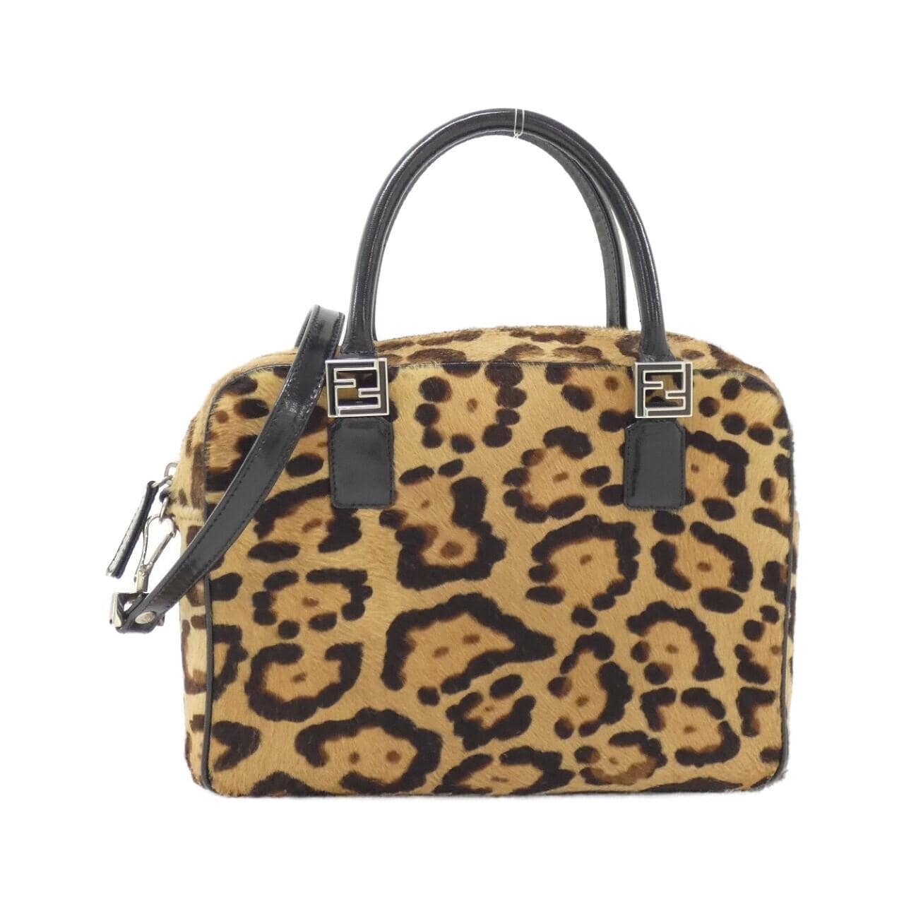 FENDI Handbag Leather Beige