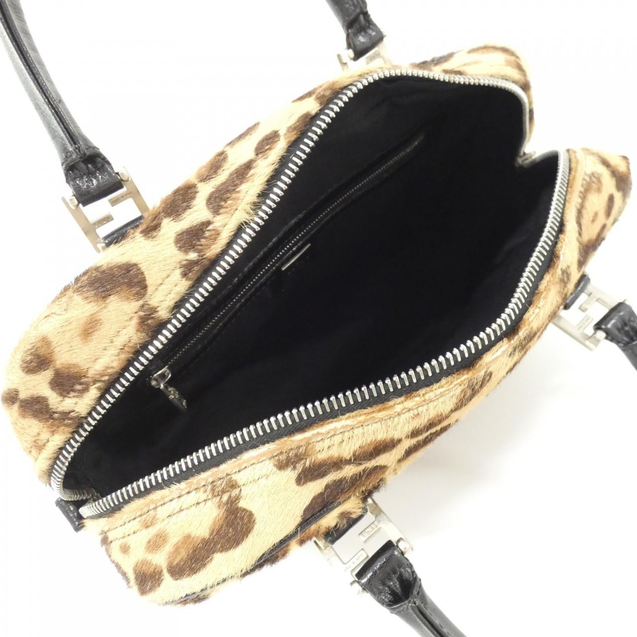 FENDI Handbag Leather 米色 皮革 中古品A - 縮圖 7