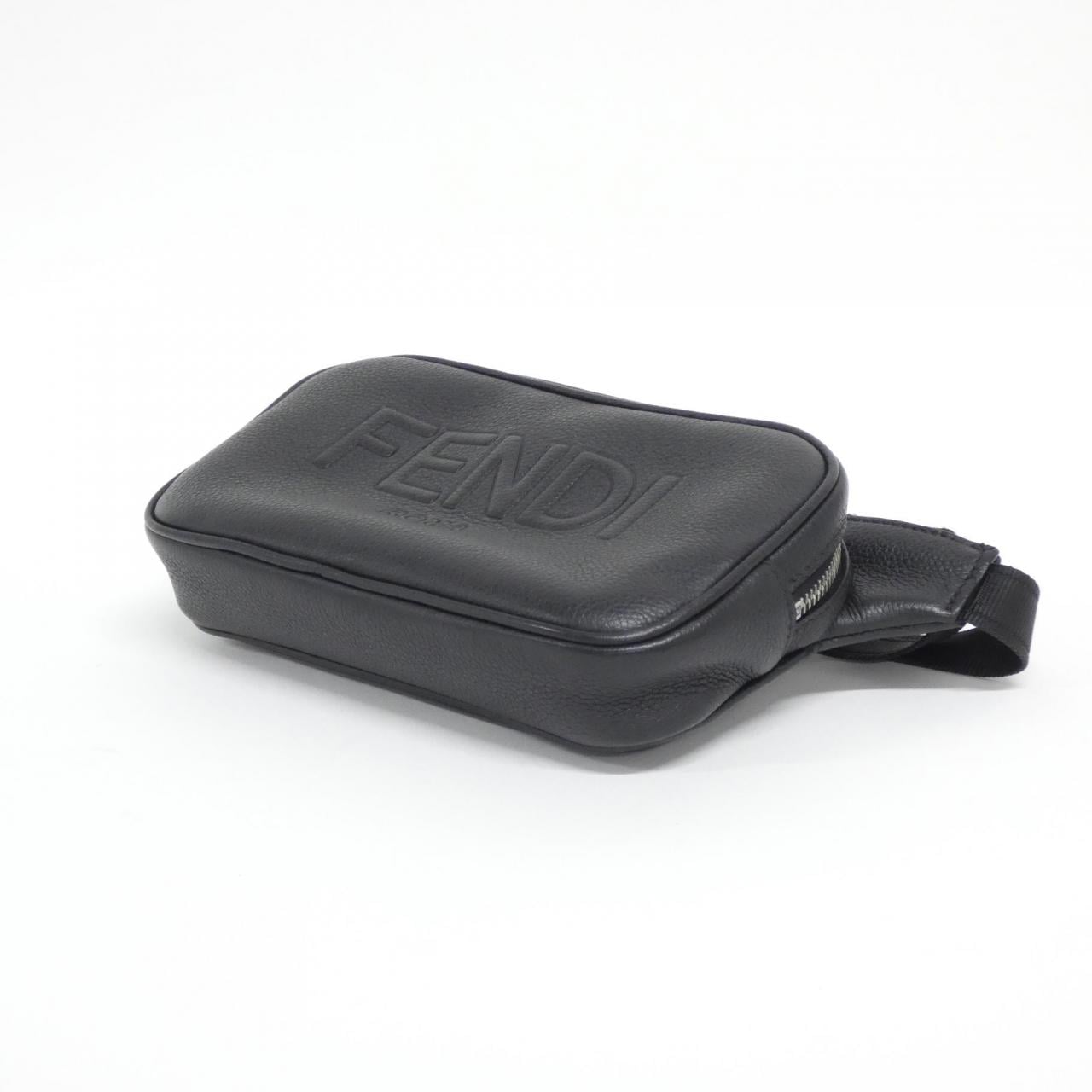 FENDI Baguette 7VA605 AMAC Belt Leather 黑色 皮革 中古品A - 縮圖 3