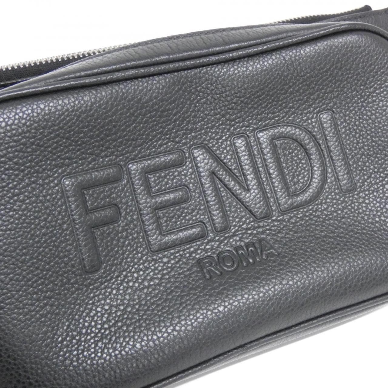FENDI Baguette 7VA605 AMAC Belt Leather 黑色 皮革 中古品A - 縮圖 7