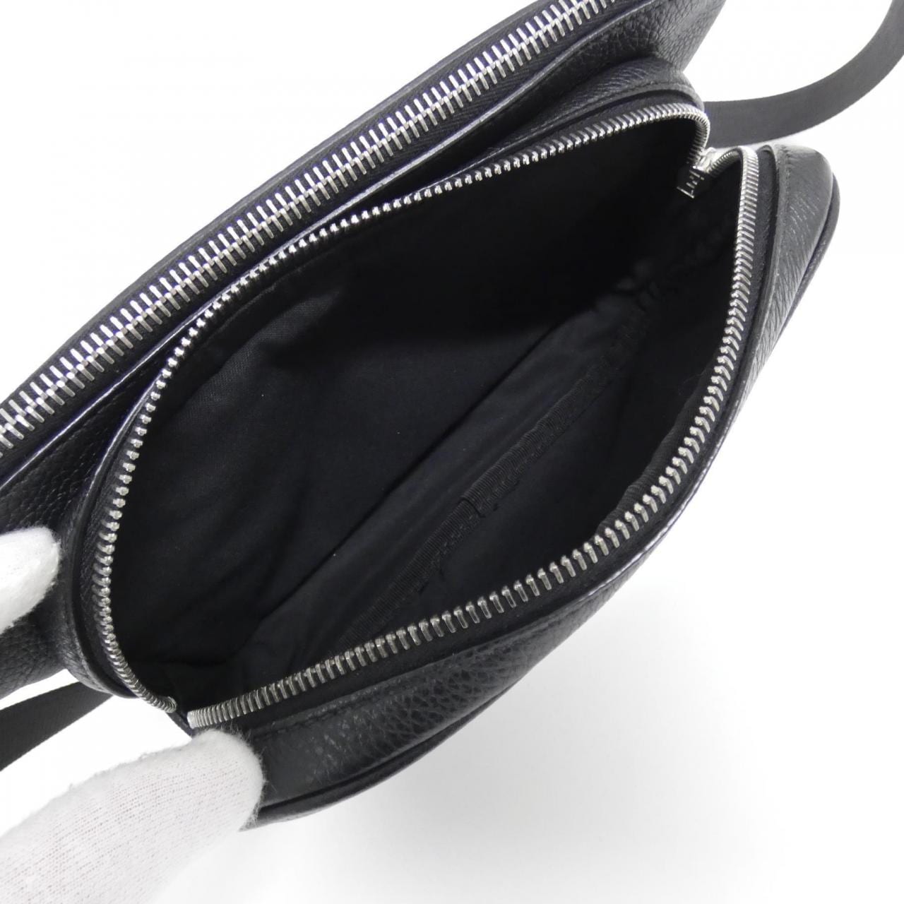 FENDI Baguette 7VA605 AMAC Belt Leather 黑色 皮革 中古品A - 縮圖 9