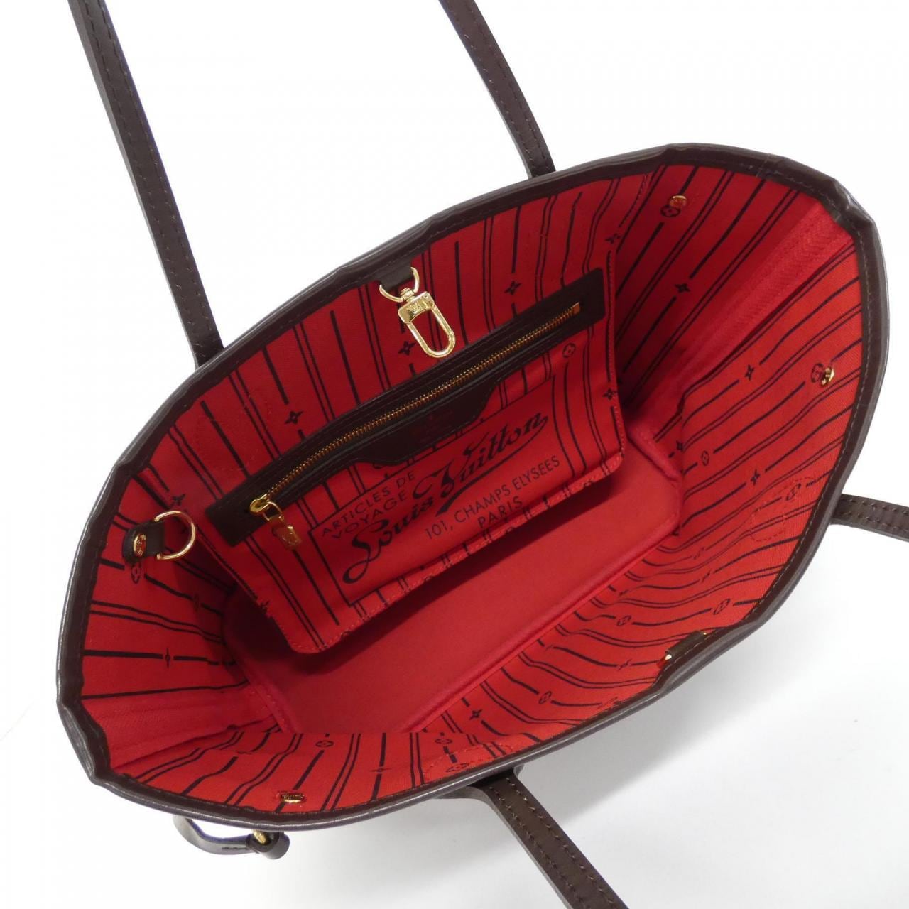 LOUIS VUITTON Neverfull N51109 Bag Damier 黑色 Damier 中古品B - 縮圖 4