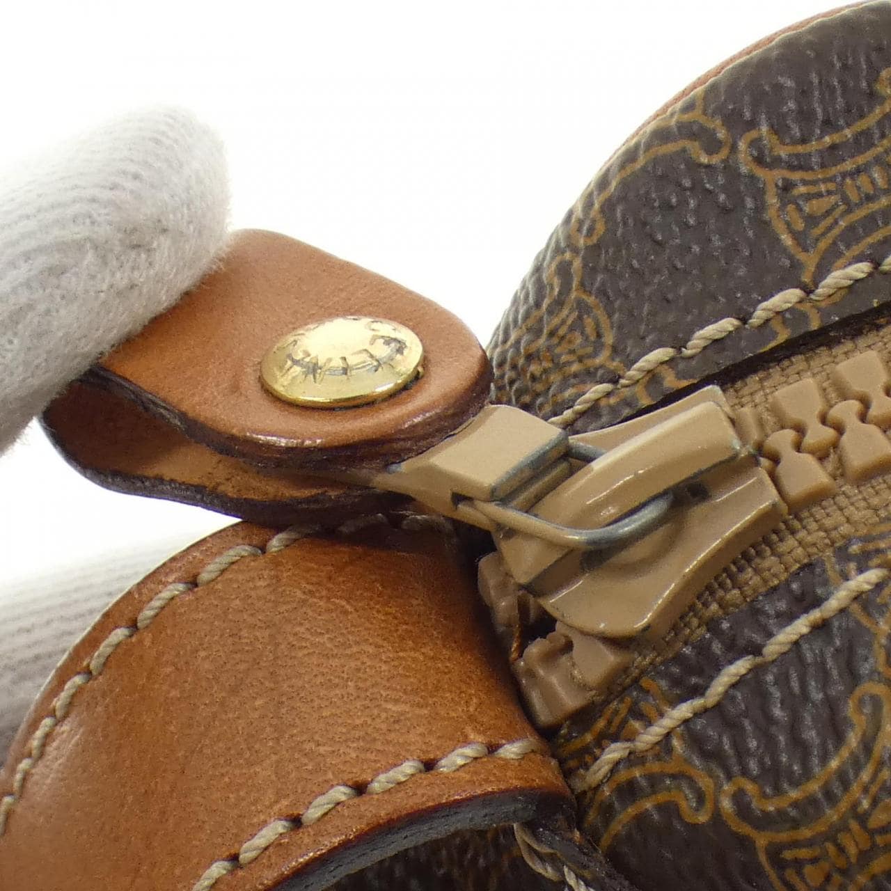 CELINE Bag Canvas 棕色 帆布 中古品A - 縮圖 6