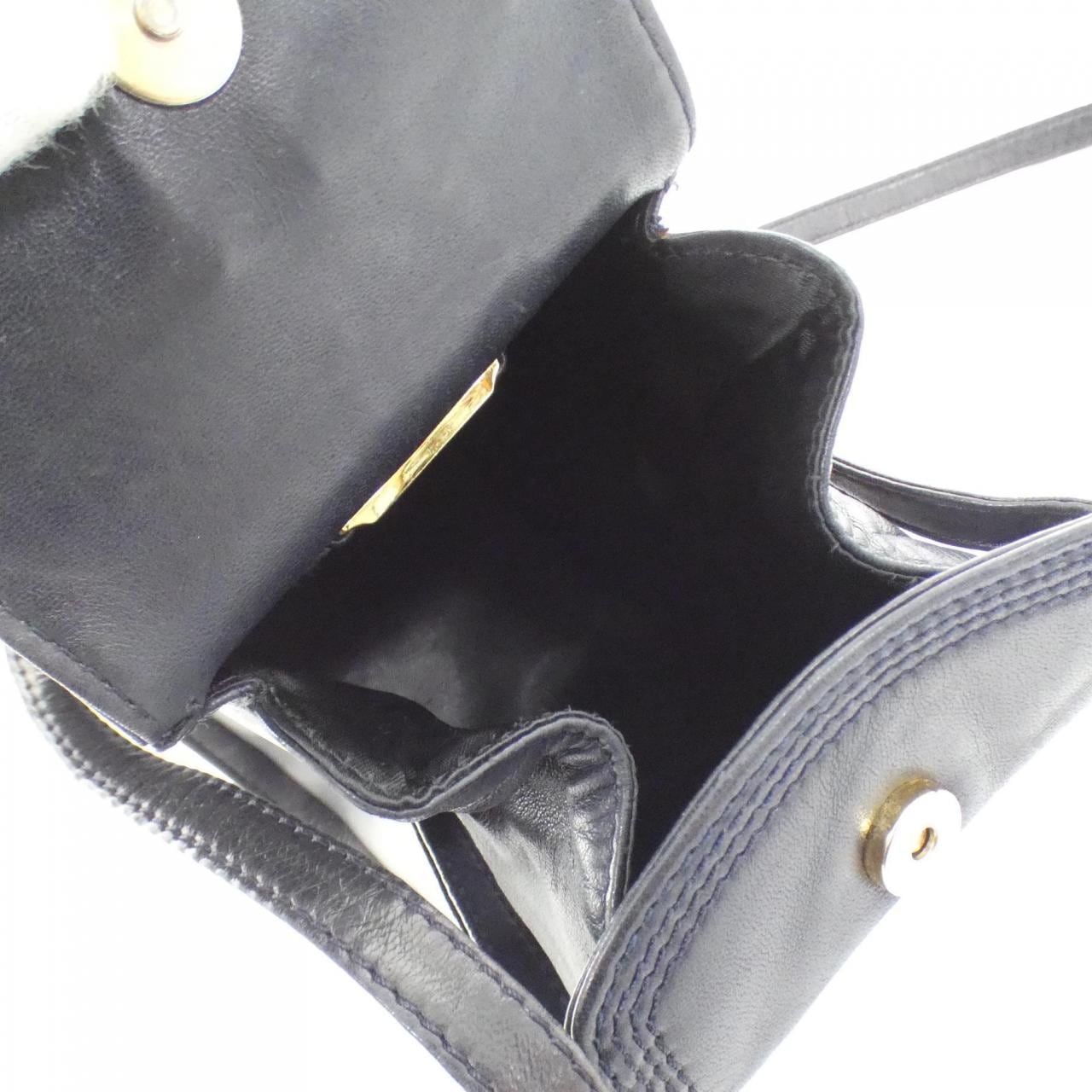 LOEWE Shoulder Bag Leather 深藍色 皮革 中古品B - 縮圖 9