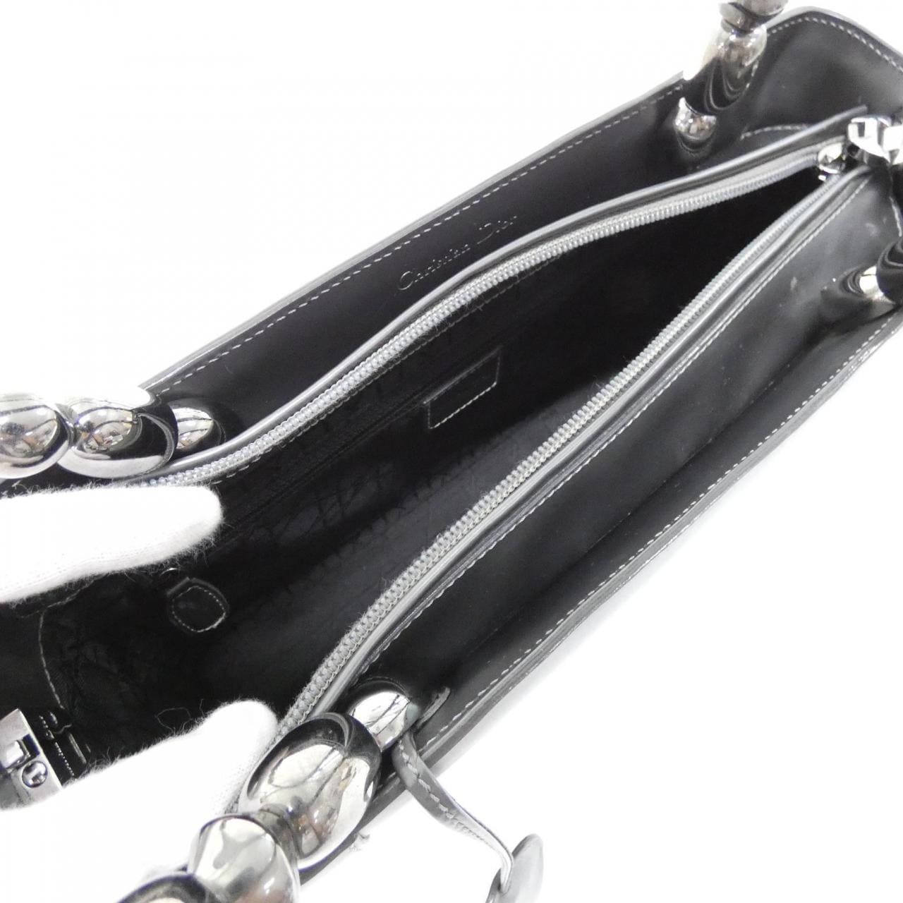 DIOR Bag Leather Grey Leather - Thumbnail 9