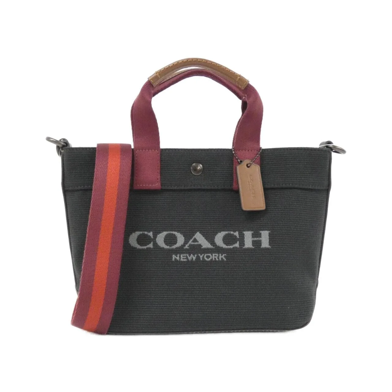 COACH CU299 Handbag Canvas Black