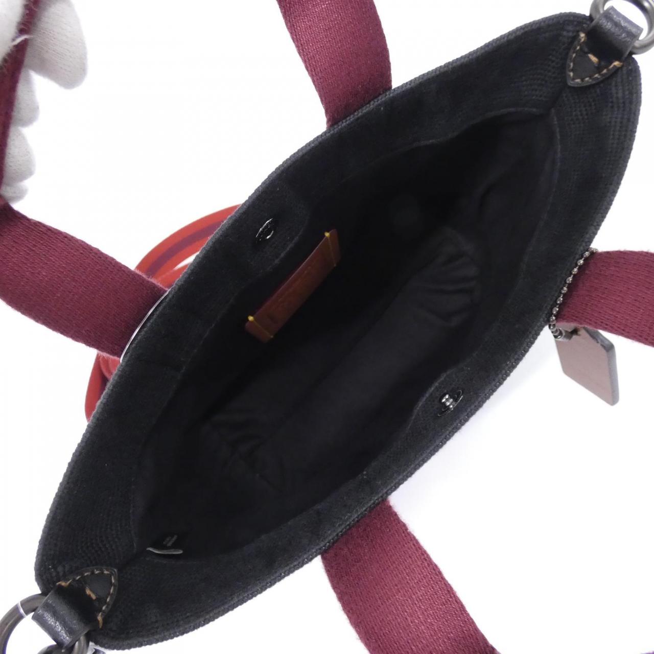 COACH CU299 Bag Canvas 黑色 帆布 - 縮圖 6