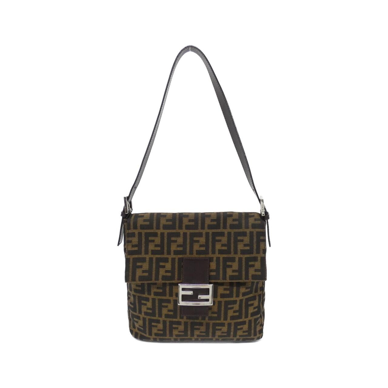 FENDI Baguette 26730 Shoulder Canvas Black