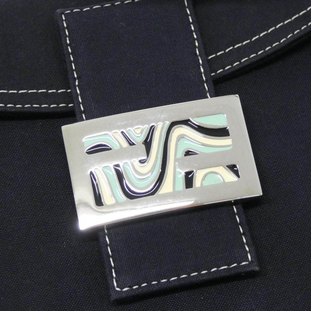 FENDI Shoulder Canvas Navy Canvas Rank A - Thumbnail 4