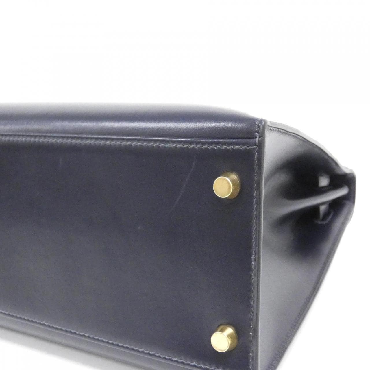 HERMES HERMÈS Kelly 001858CC Bag Box Calf 藍色 Box 皮 中古品A - 縮圖 3