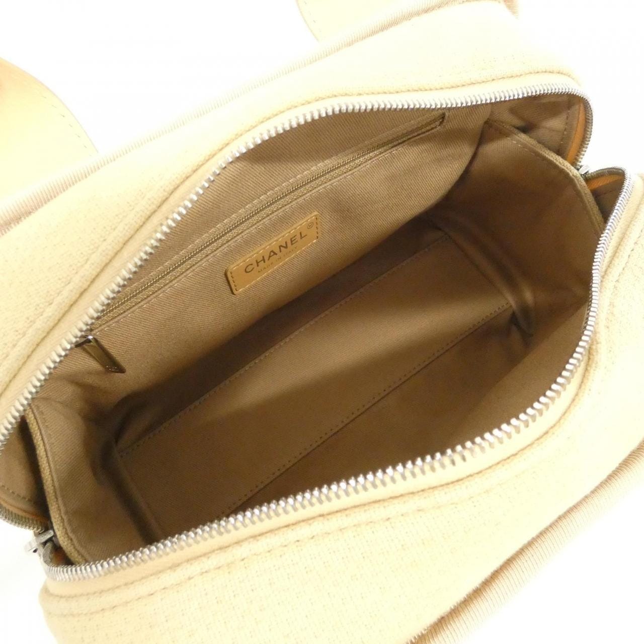 CHANEL Deauville 92749 Boston Bag Beige - Thumbnail 8