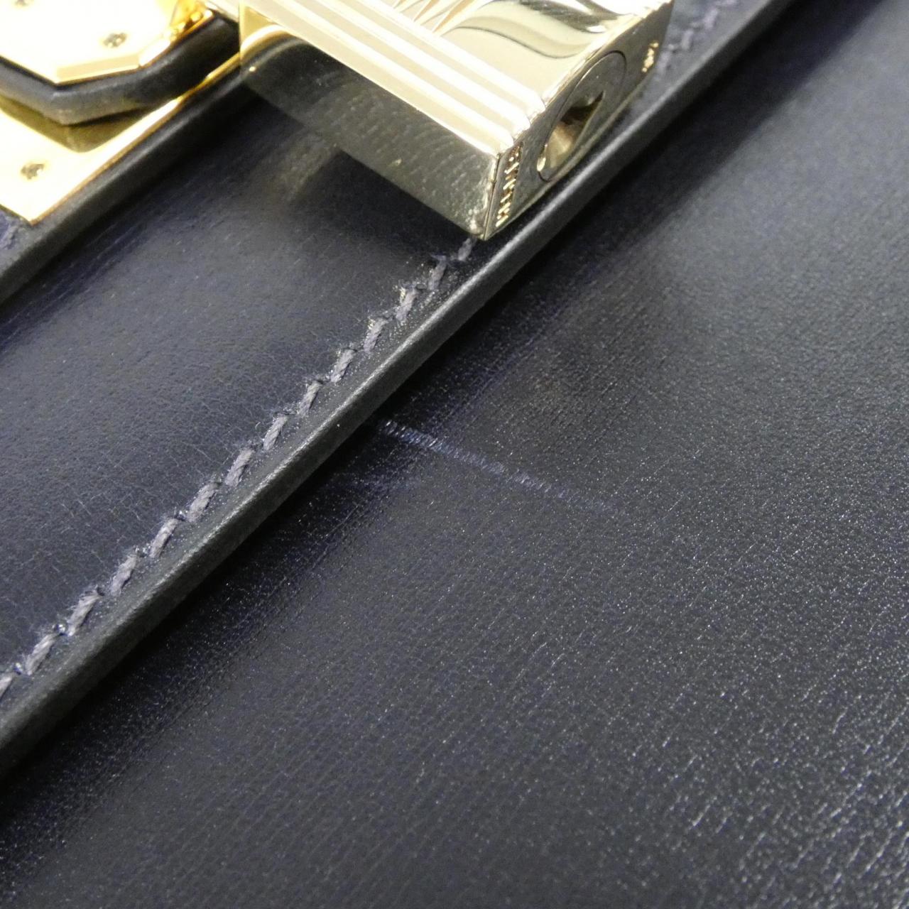 HERMES HERMÈS Kelly 001858CC Bag Box Calf Blue Box Calf Leather - Thumbnail 5