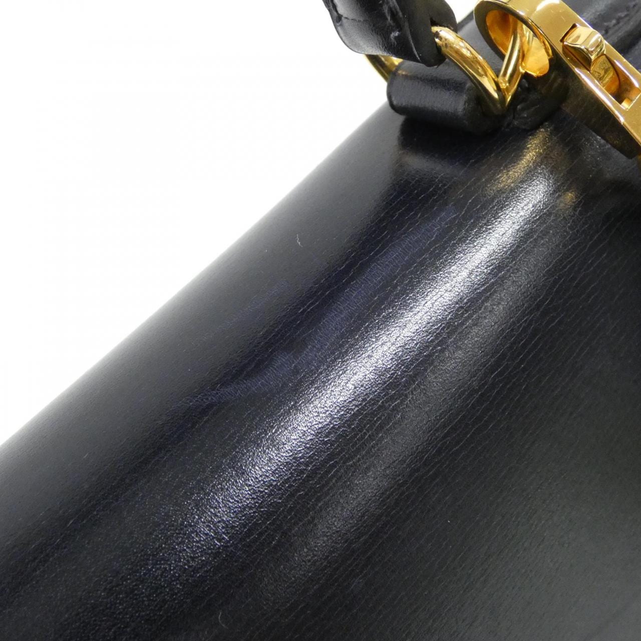 HERMES HERMÈS Kelly 001858CC Bag Box Calf Blue Box Calf Leather - Thumbnail 6