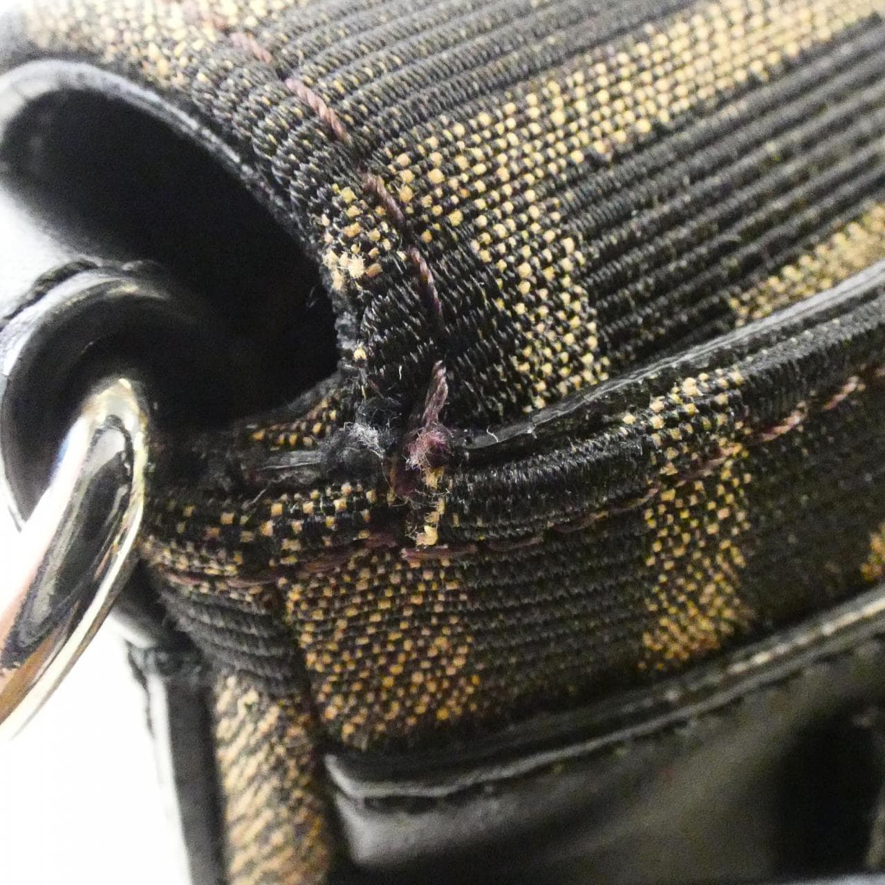 FENDI Baguette 7VA472 A9ZL Belt Canvas Black Canvas - Thumbnail 5