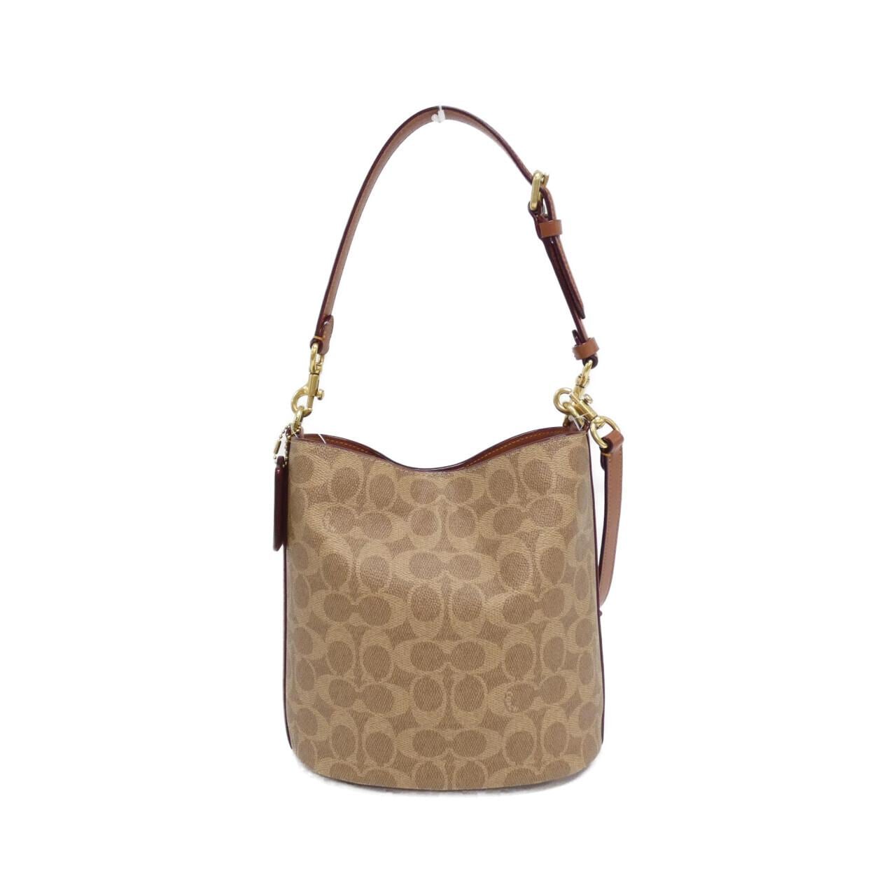 COACH CW602 Shoulder Bag Canvas Black Canvas - Thumbnail 2