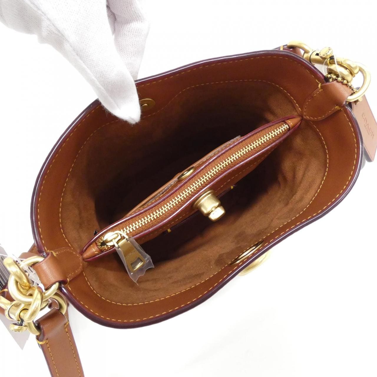 COACH CW602 Shoulder Bag Canvas Black Canvas - Thumbnail 5