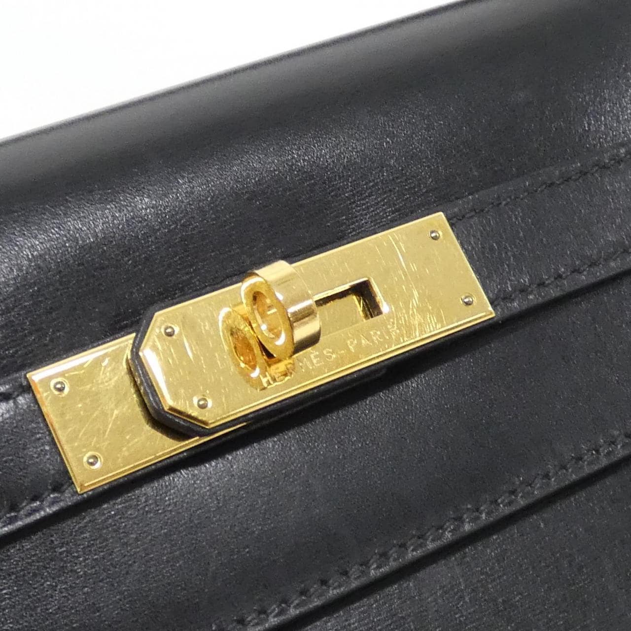 HERMES HERMÈS Kelly 001858CC Bag Box Calf Black Box Calf Leather - Thumbnail 6