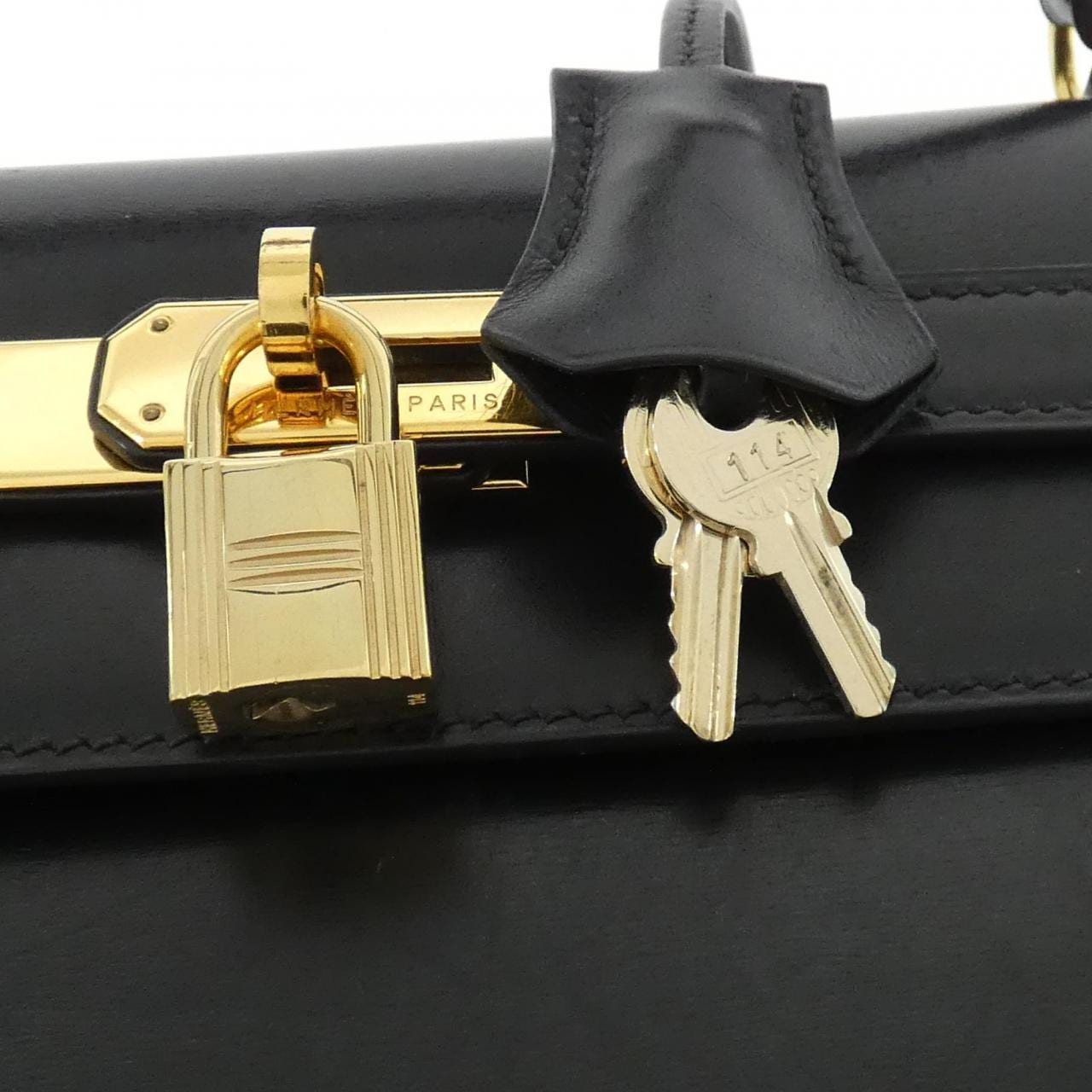 HERMES HERMÈS Kelly 001858CC Bag Box Calf Black Box Calf Leather - Thumbnail 7