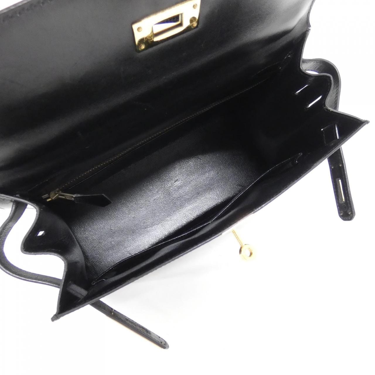 HERMES HERMÈS Kelly 001848CC Bag Box Calf Black Box Calf Leather - Thumbnail 9