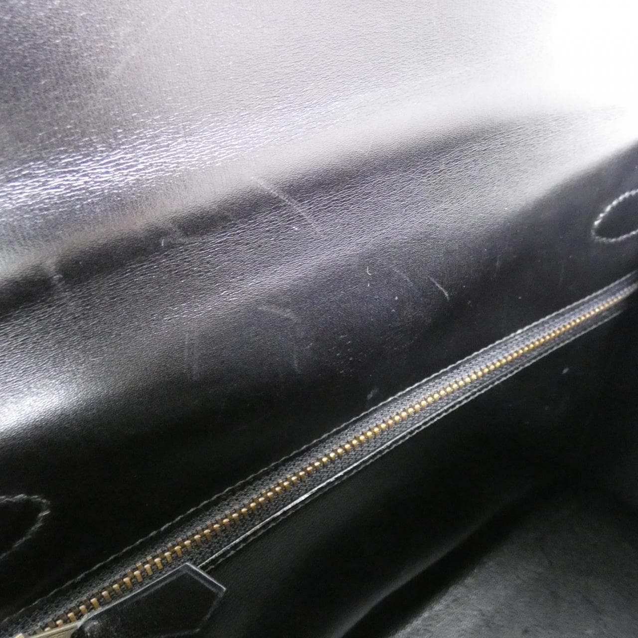 HERMES HERMÈS Kelly 001848CC Bag Box Calf Black Box Calf Leather - Thumbnail 10