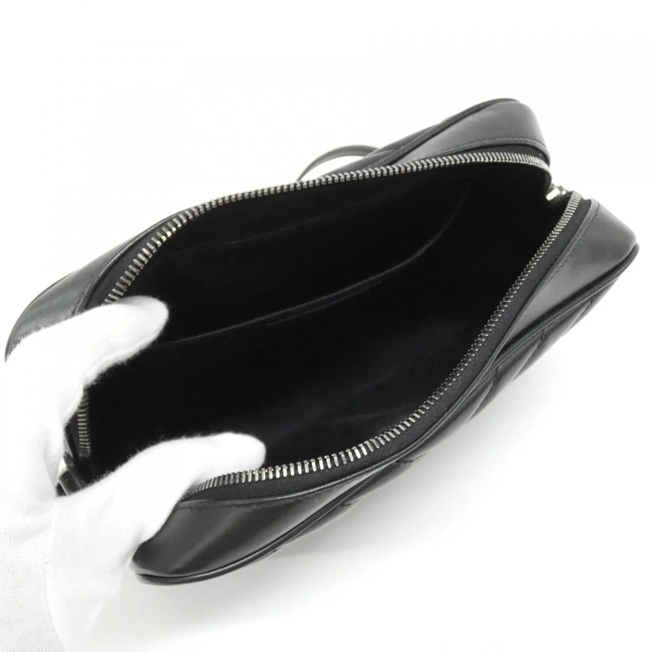 SAINT LAURENT 612544 DV704 Shoulder 黑色 中古品A - 縮圖 8