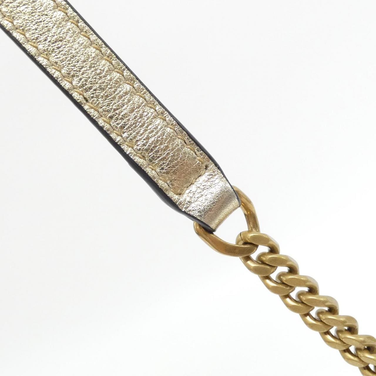 SAINT LAURENT 540694 Shoulder Bag Leather 金色 皮革 中古品A - 縮圖 8