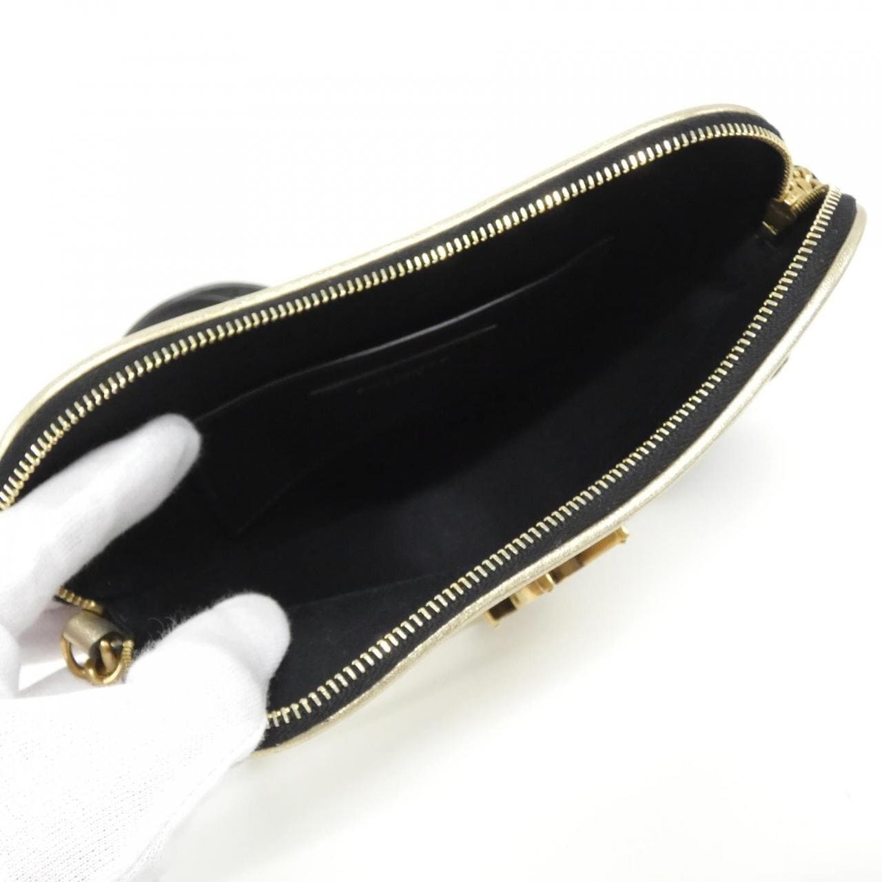 SAINT LAURENT 540694 Shoulder Bag Leather 金色 皮革 中古品A - 縮圖 9