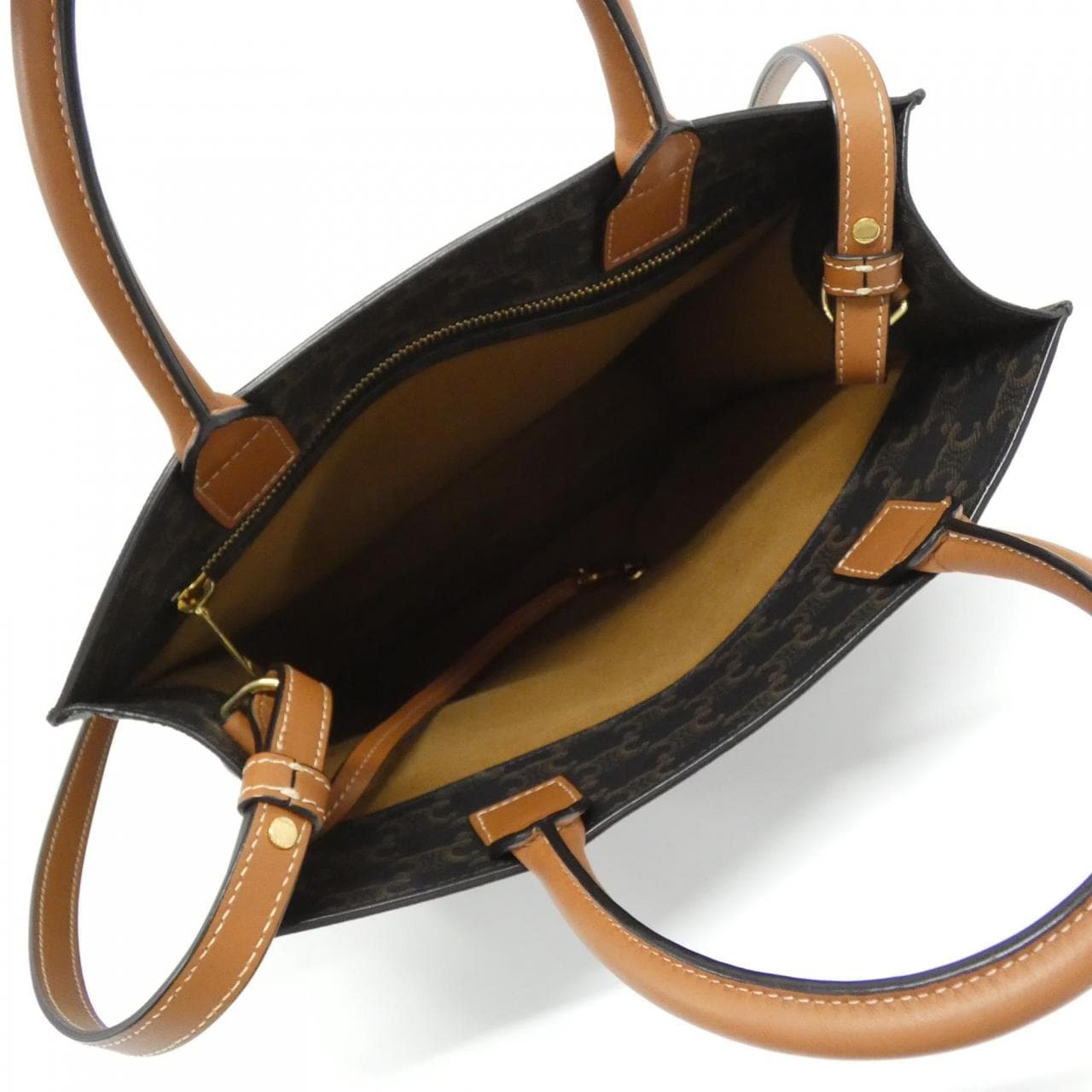 CELINE Cabas 191542BZK Bag Canvas 黑色 帆布 中古品A - 縮圖 6