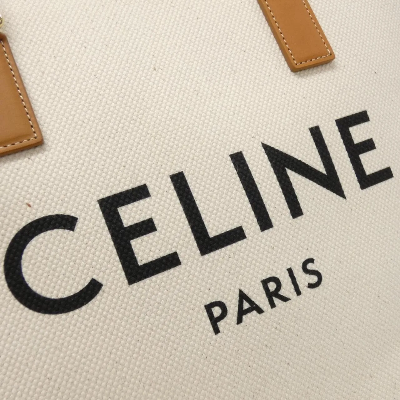 CELINE Cabas 192162BNZ Handbag Canvas 黑色 帆布 中古品A - 縮圖 4