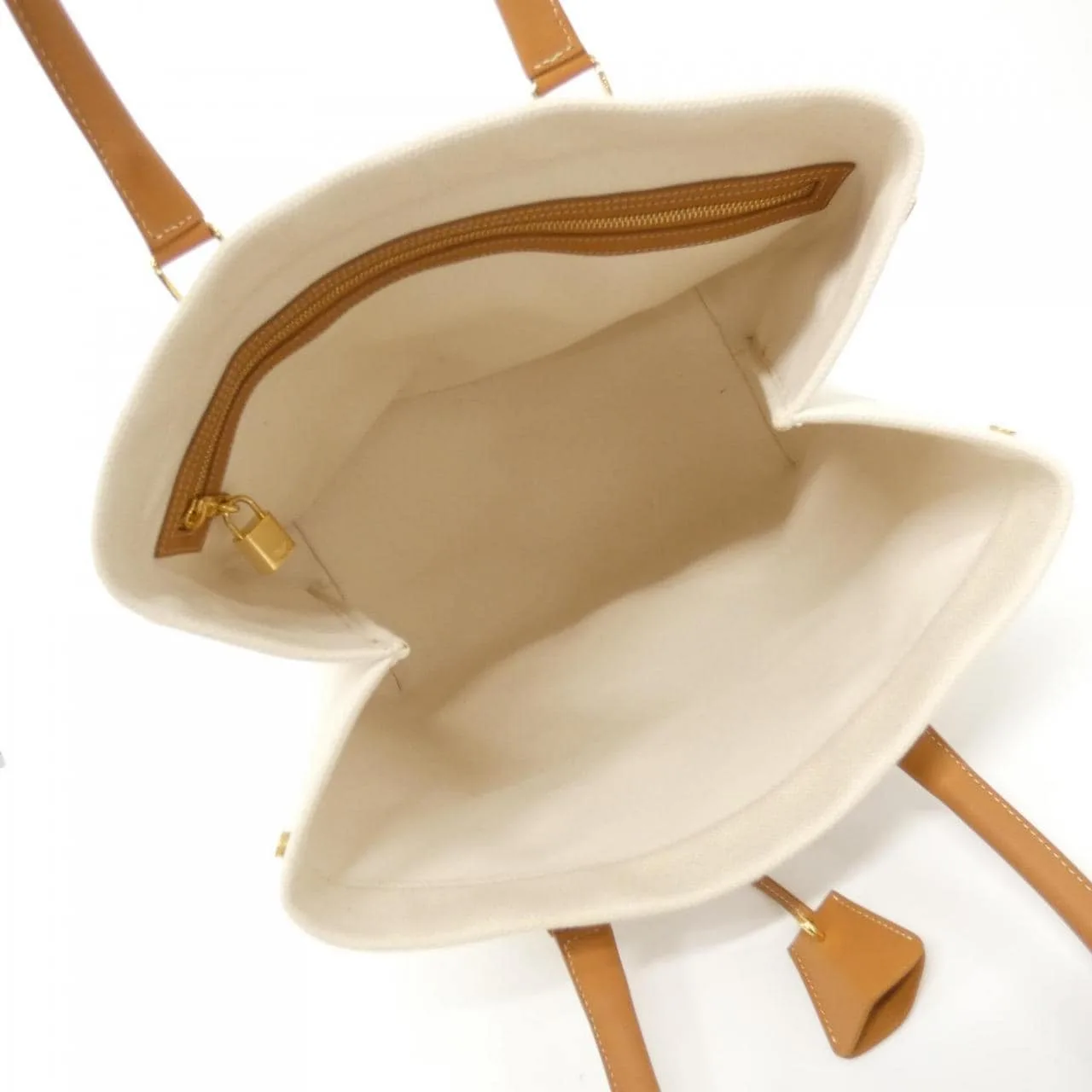 CELINE Cabas 192162BNZ Handbag Canvas 黑色 帆布 中古品A - 縮圖 9