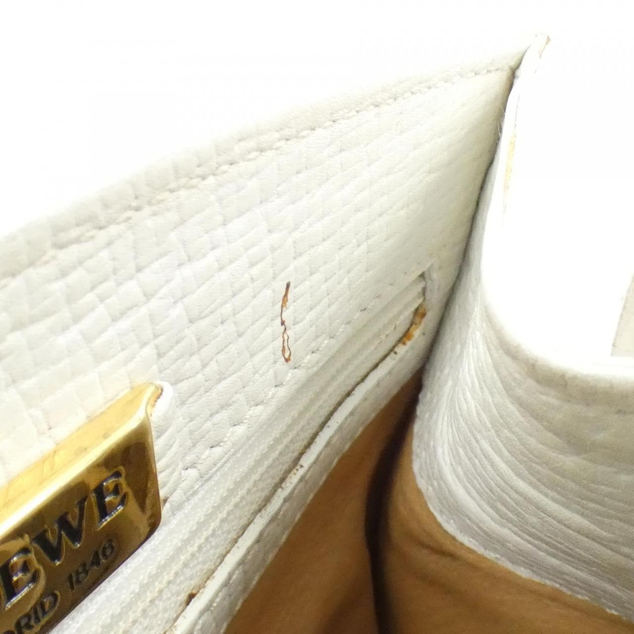 LOEWE Shoulder Bag Leather 白色 皮革 中古品B - 縮圖 10