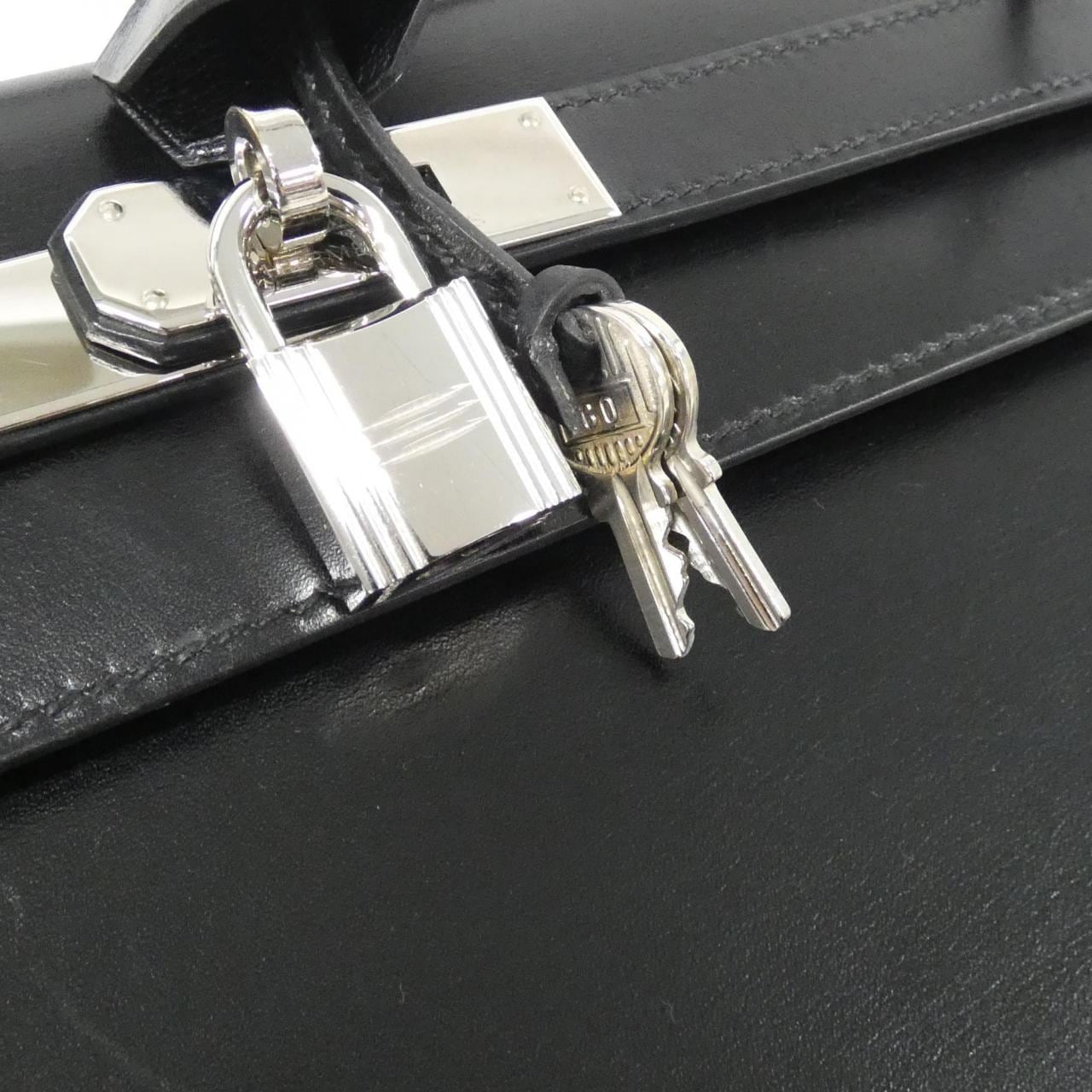 HERMES HERMÈS Kelly 020069CK Bag Box Calf Black Box Calf Leather - Thumbnail 4