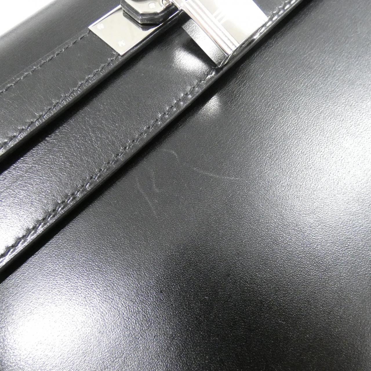 HERMES HERMÈS Kelly 020069CK Bag Box Calf Black Box Calf Leather - Thumbnail 6