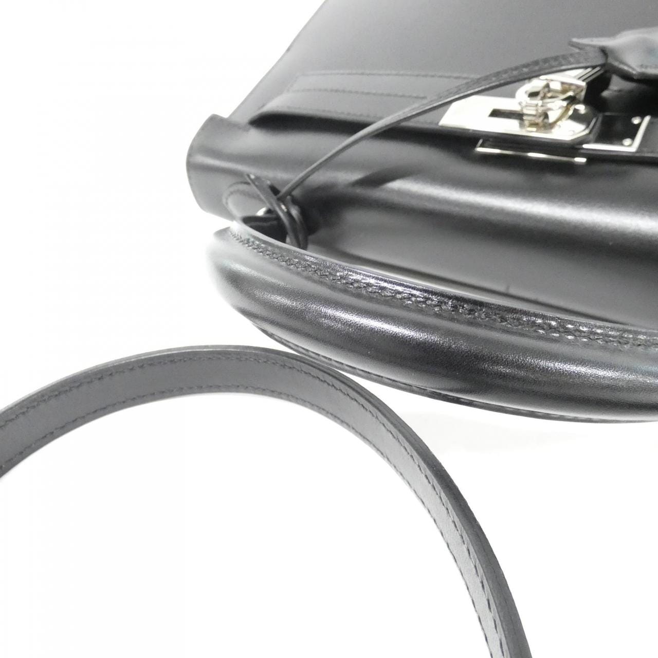 HERMES HERMÈS Kelly 020069CK Bag Box Calf Black Box Calf Leather - Thumbnail 8