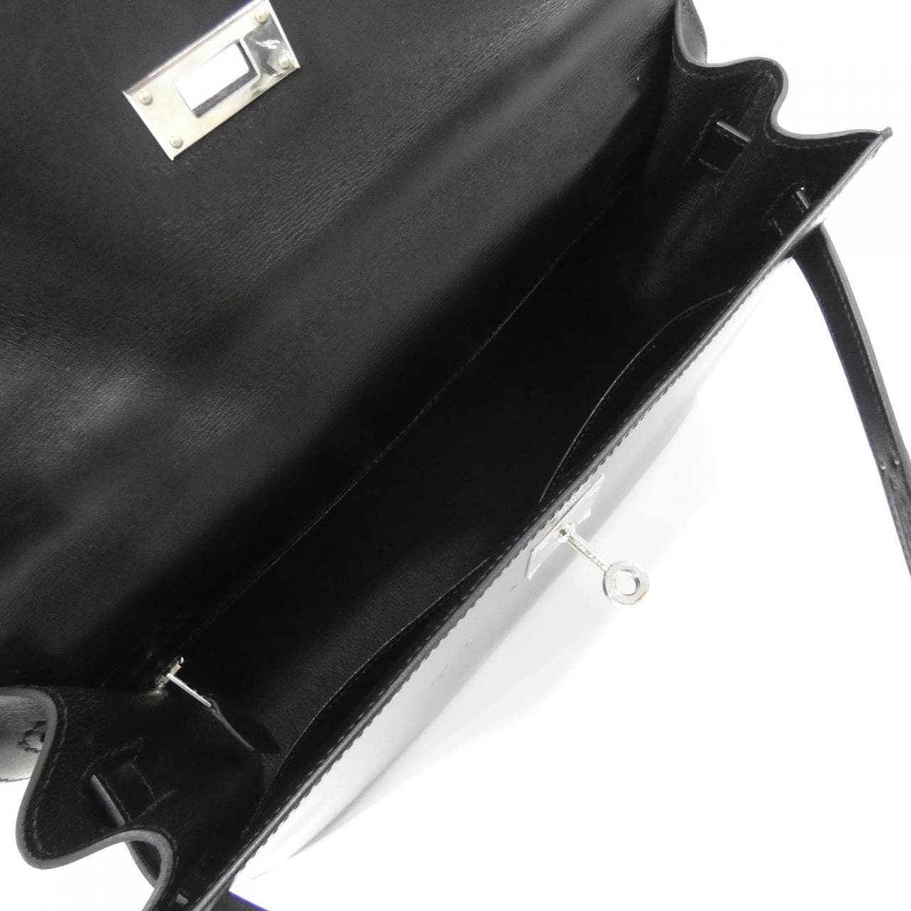 HERMES HERMÈS Kelly 020069CK Bag Box Calf Black Box Calf Leather - Thumbnail 9