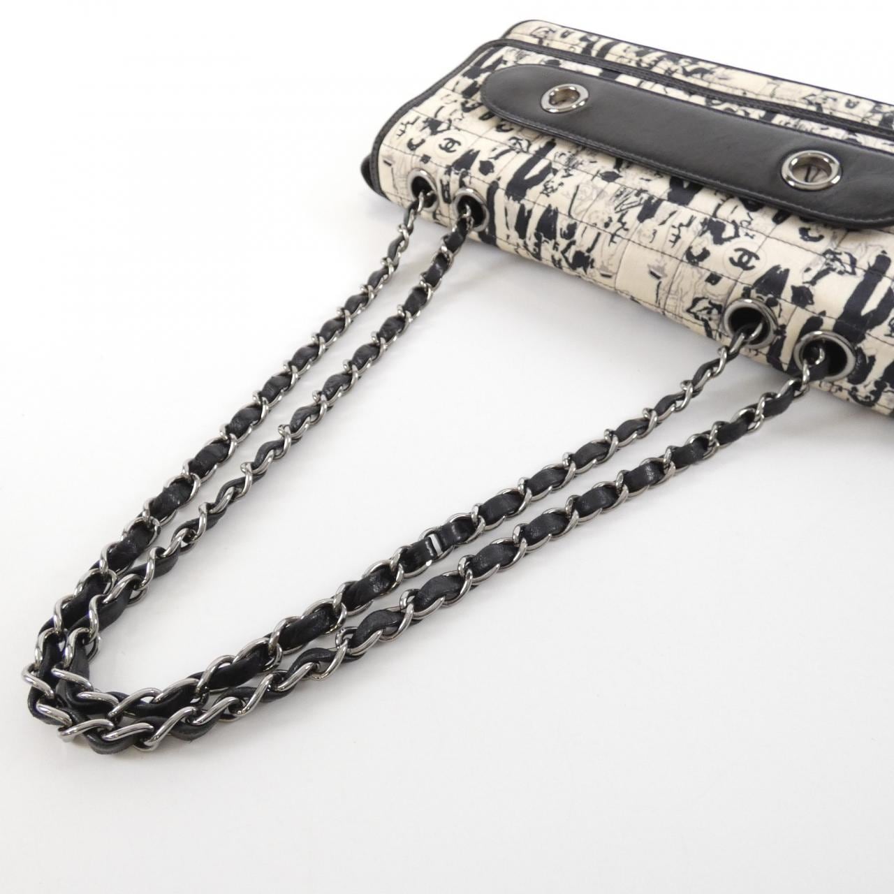 CHANEL 22105 Shoulder Bag Satin 黑色 緞面 中古品B - 縮圖 5