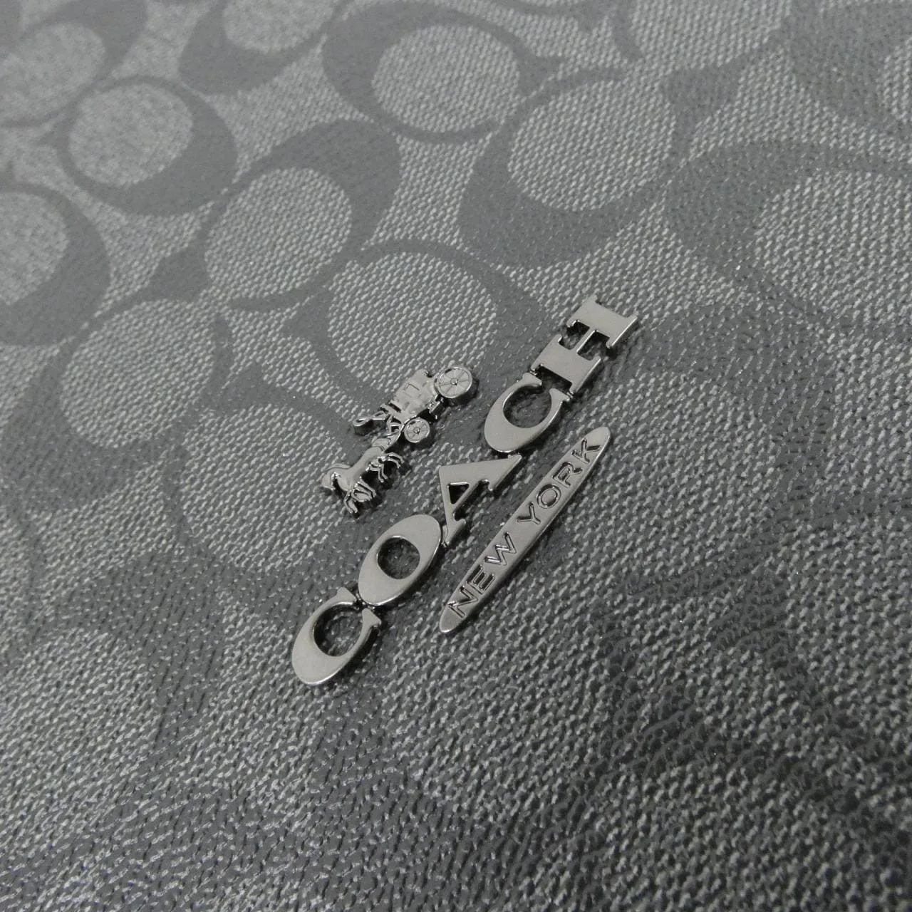 COACH CR314 Handbag Canvas Black Canvas New - Thumbnail 4