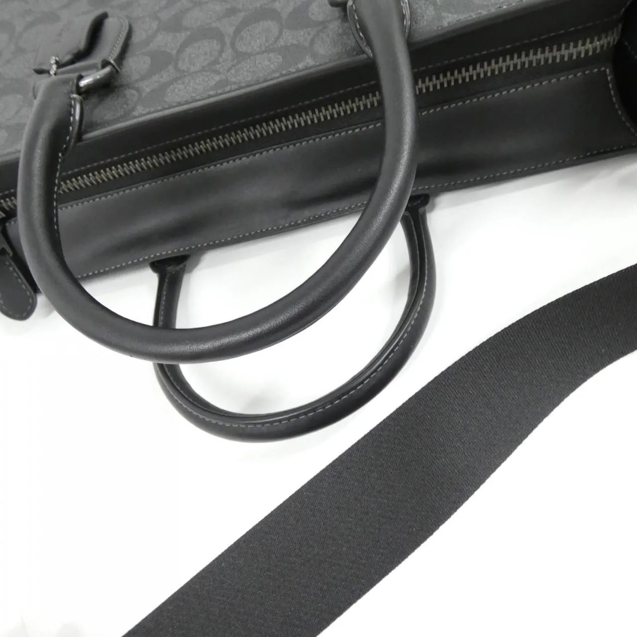 COACH CR314 Handbag Canvas Black Canvas New - Thumbnail 5