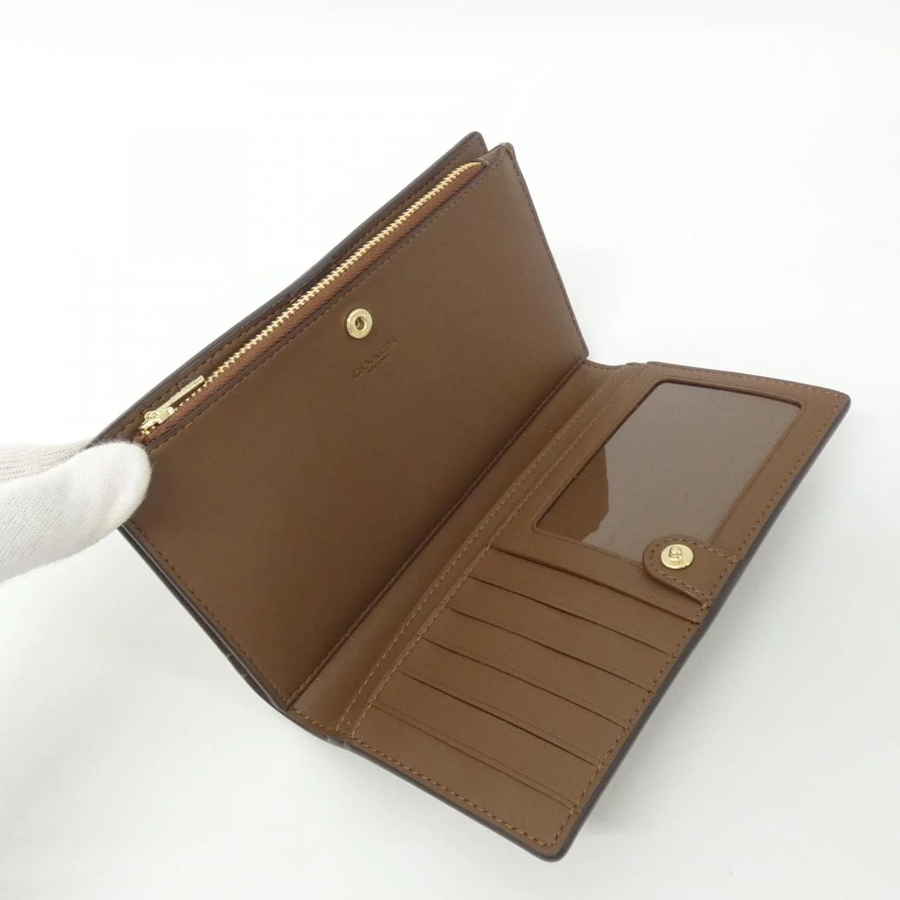 COACH C8714 Wallet Canvas Black Canvas New - Thumbnail 4