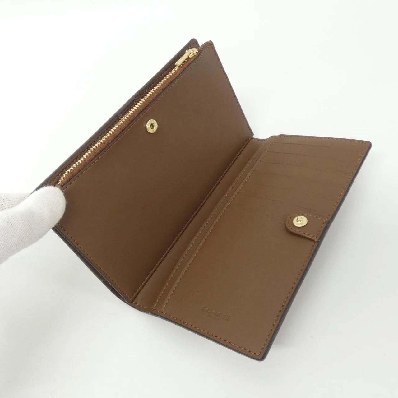 COACH C8714 Wallet Canvas Black Canvas New - Thumbnail 5