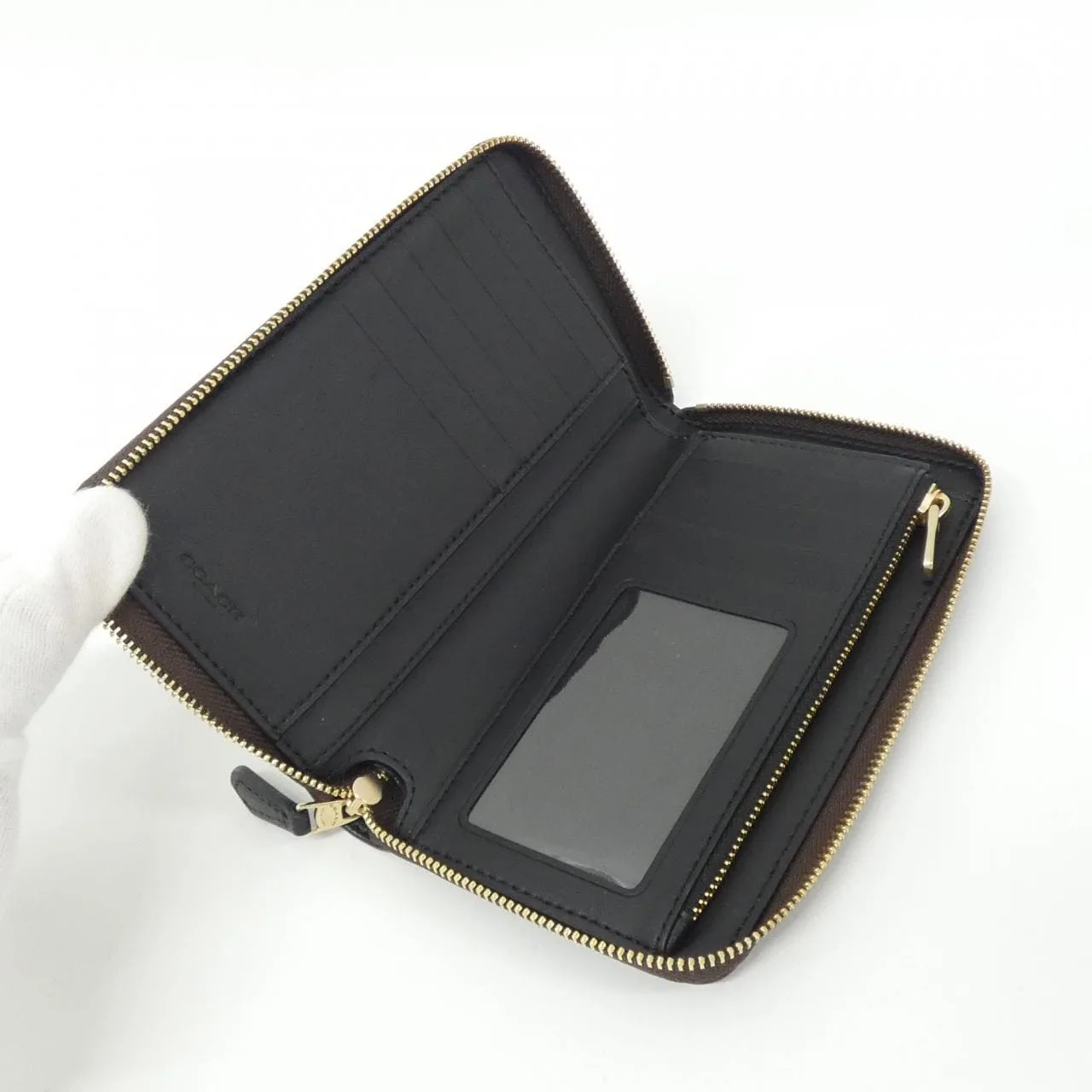 COACH 88913 Wallet Canvas Black Canvas New - Thumbnail 5