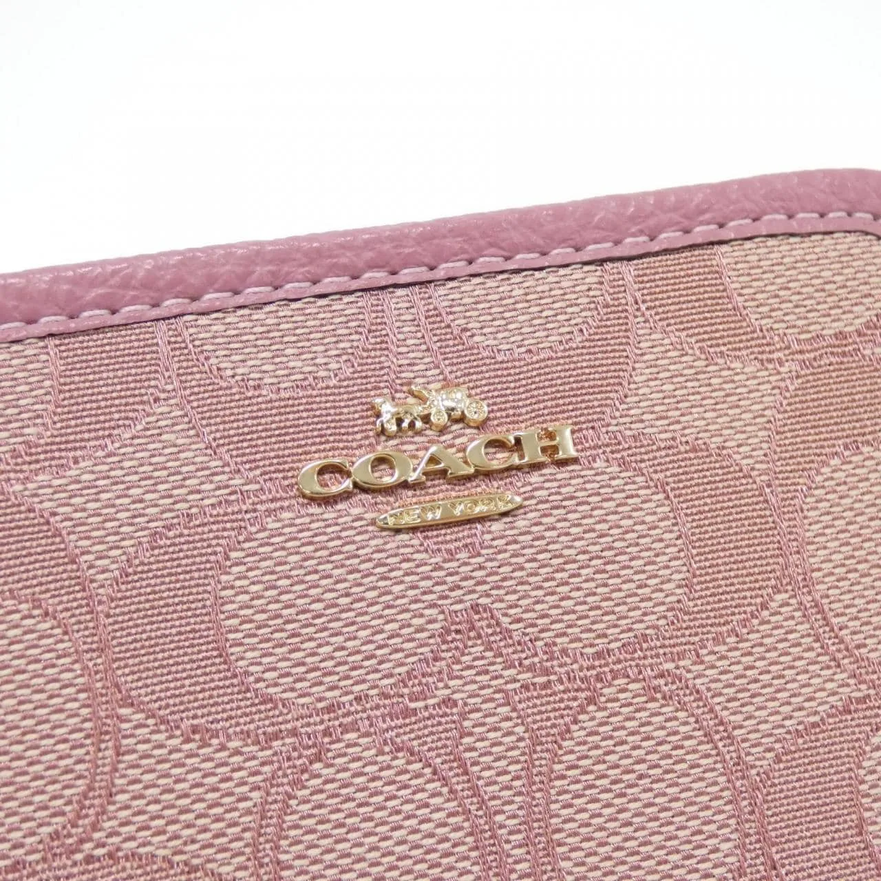 COACH CH389 Coin Case Canvas Black Canvas New - Thumbnail 4