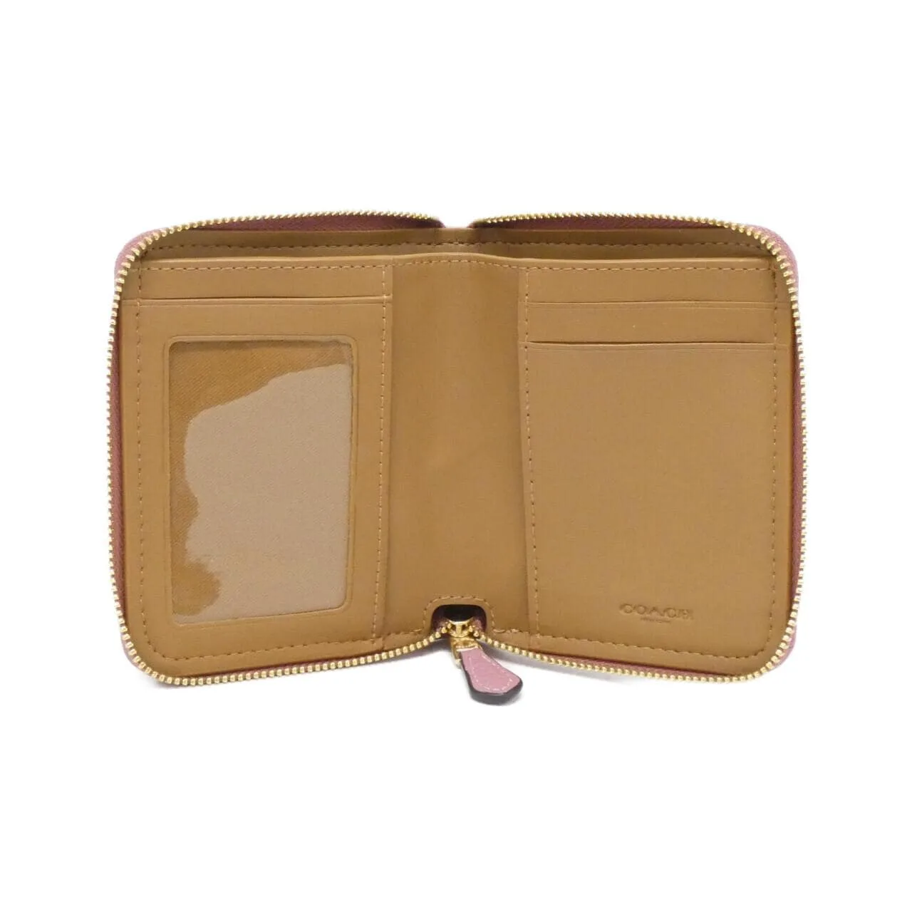 COACH CH389 Coin Case Canvas Black Canvas New - Thumbnail 5