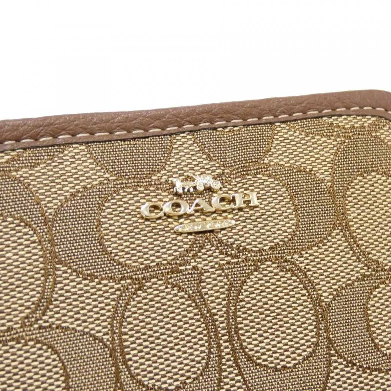 COACH CH389 Coin Case Canvas Black Canvas New - Thumbnail 4