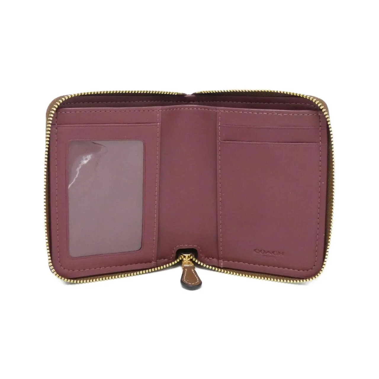 COACH CH389 Coin Case Canvas Black Canvas New - Thumbnail 5