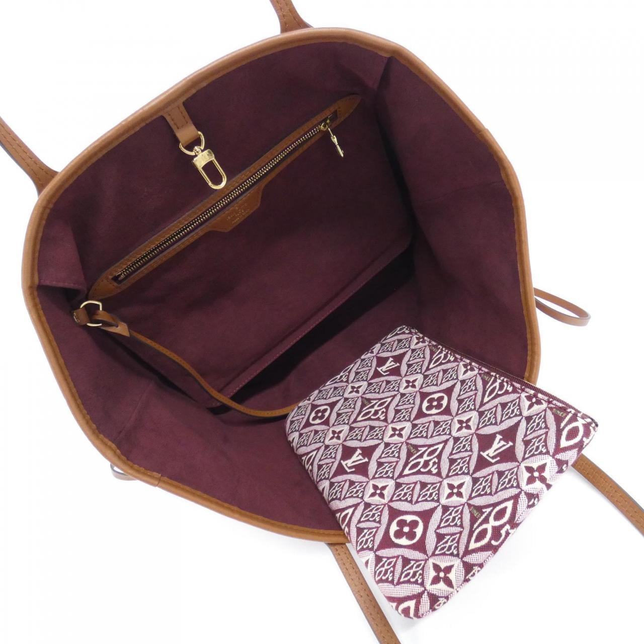 LOUIS VUITTON Neverfull M57273 Bag 酒紅色 中古品A - 縮圖 4